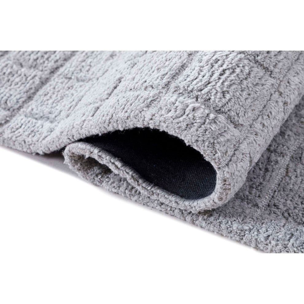 Manhattan Squares Area Rug, Gray, 2'6"x8'