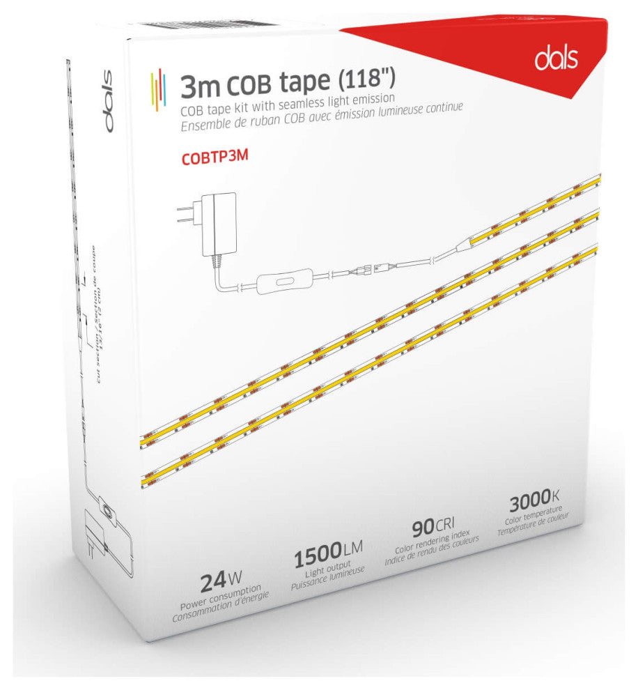 COB LED Tape Light Kit, 3 Meter