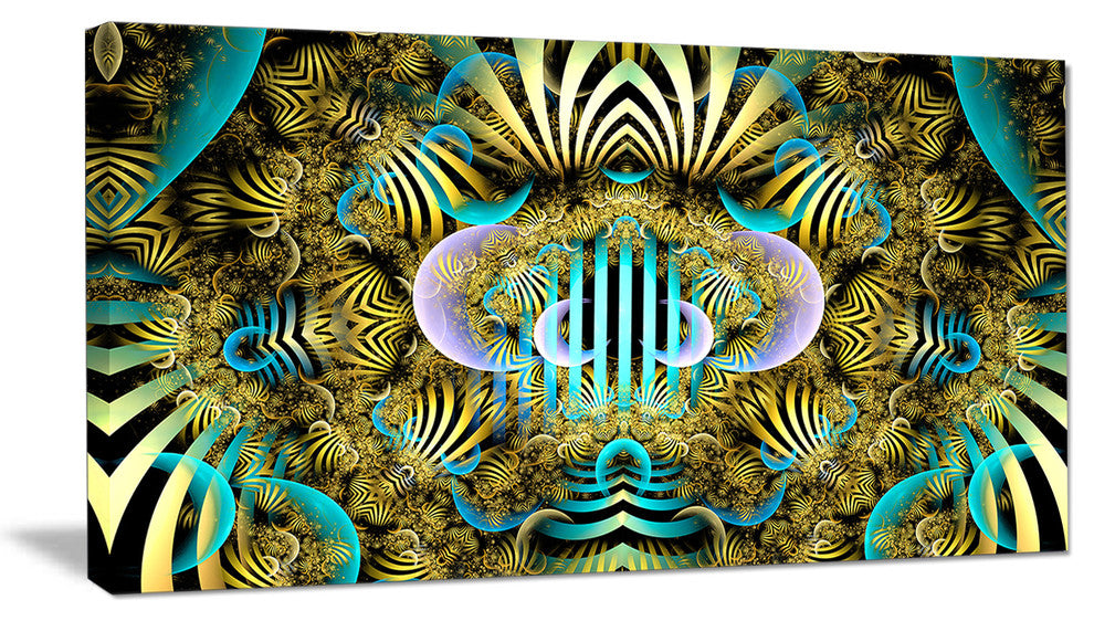 Magical Fairy Pattern Brown, Abstract Art on Canvas, 32x16