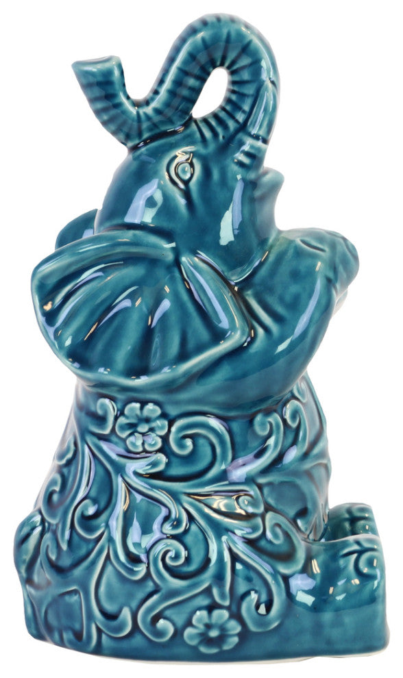 Ceramic Figurine, Gloss Turquoise