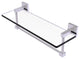 Montero 16" Glass Vanity Shelf with Integrated Towel Bar, Satin Chrome