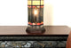 Neilson Tiffany-Glass Accent Pedestal 1-Light Mission Table Lamp 14"