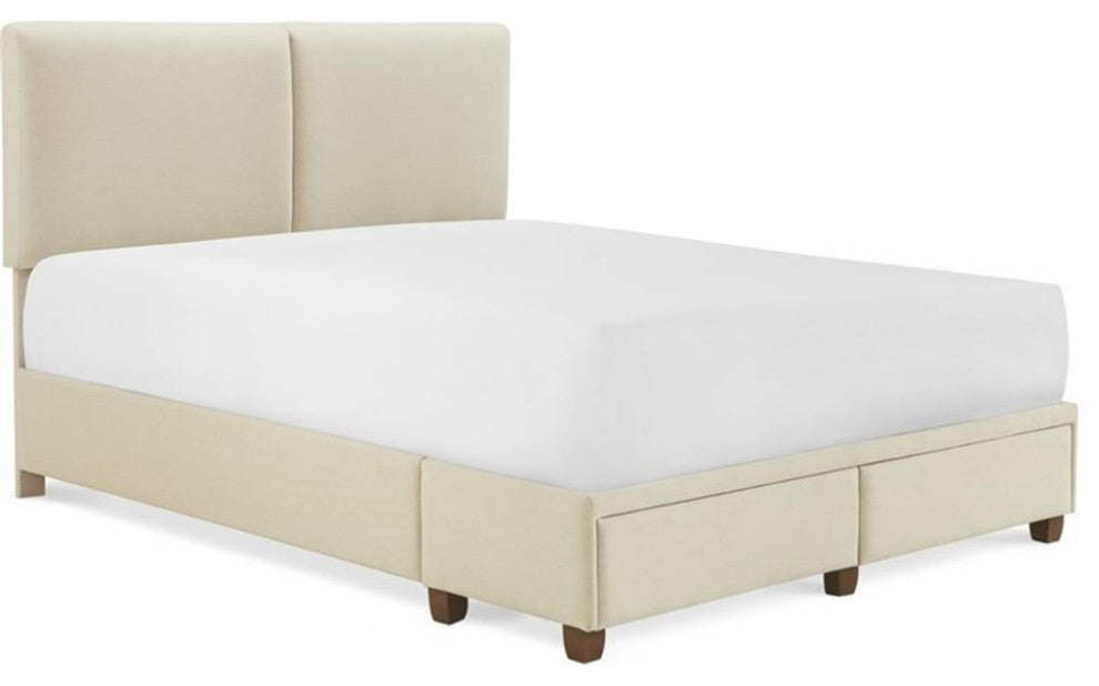 Finch Maxwell Storage Bed with Adjustable Height Headboard King Size Beige