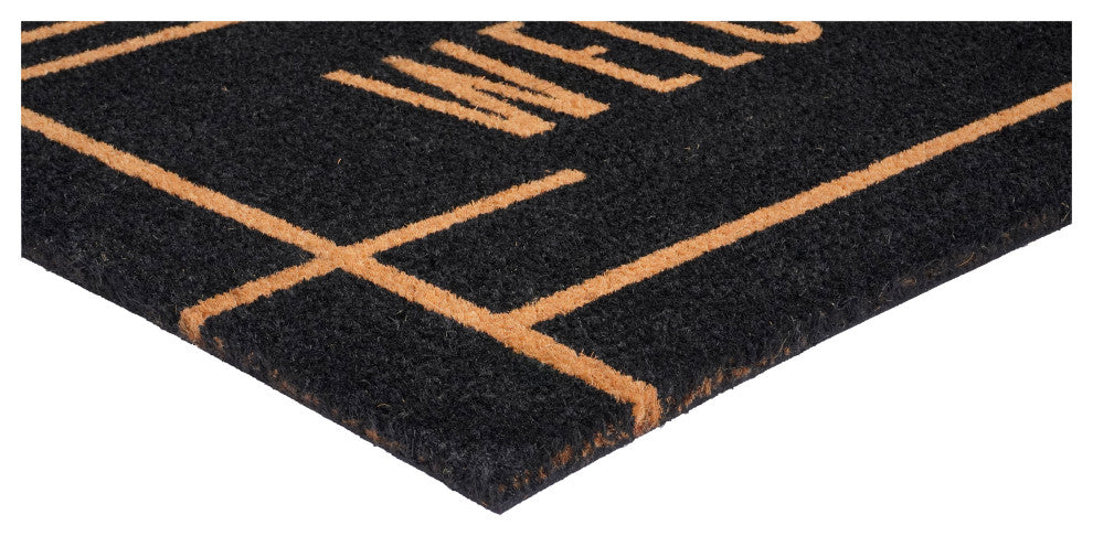 Calloway Mills Modern Black Welcome Doormat, 36x72