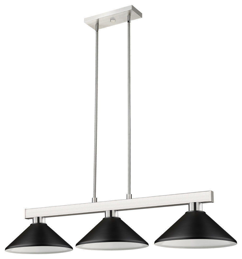 Zlite 152BN-MMB 3-Light Billiard Light, Matte Black