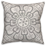 Gray Medallion 20x20 Throw Pillow