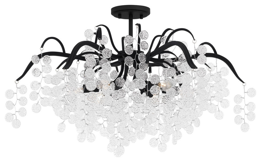 Maple 6-Light Semi-Flush Mount, Earth Black