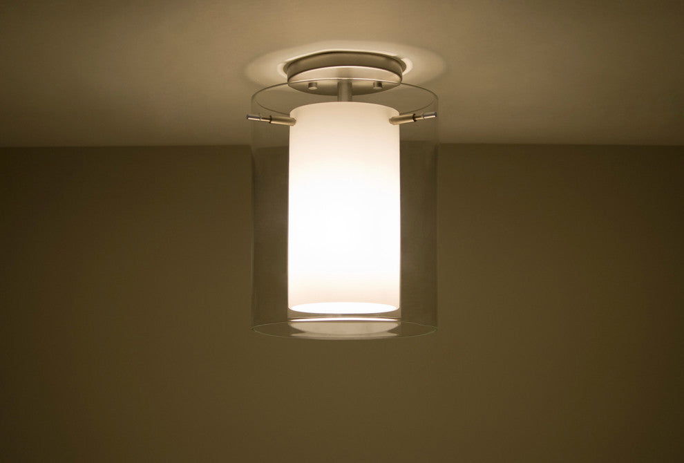 Pahu 1 Light Ceiling Lighting, Satin Nickel, LED