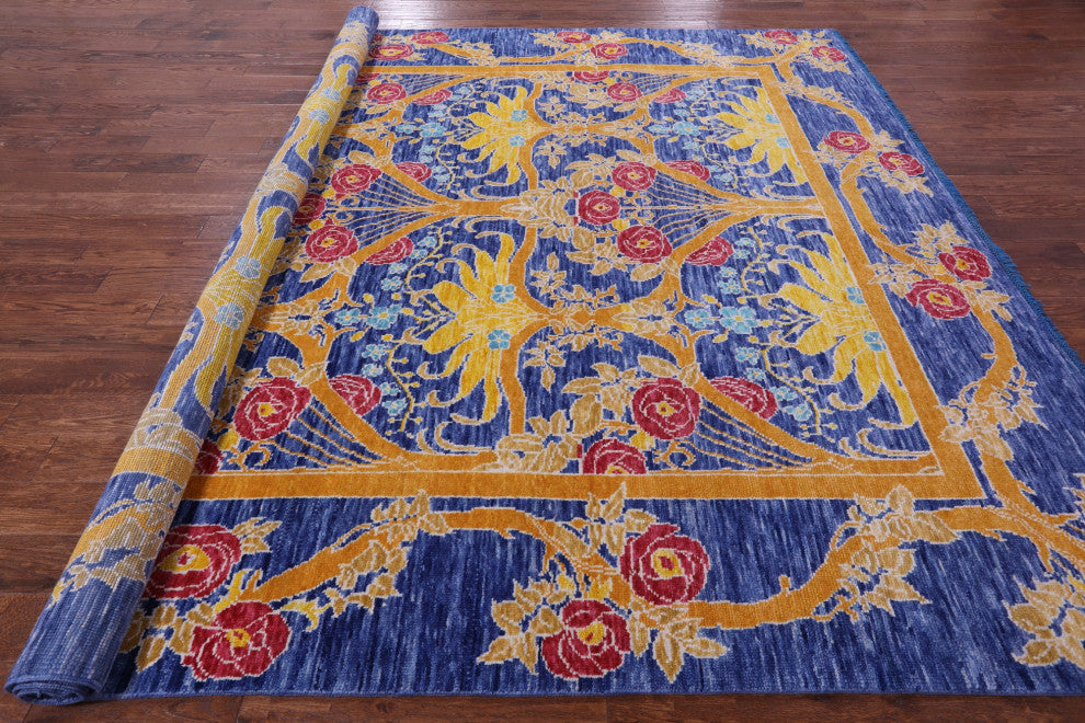 10' Square William Morris Hand-Knotted Wool Rug - Q14969