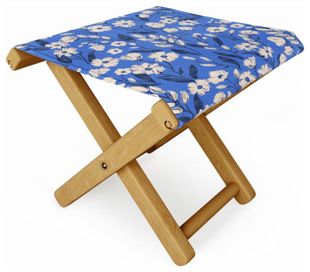 Schatzi Brown Penelope Floral Bluebell Folding Stool