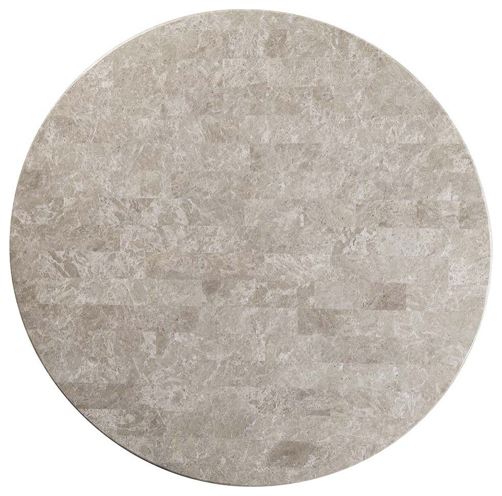 Karsen Dining Table With Marble Top, Natural Marble Top & Rustic Oak Finish