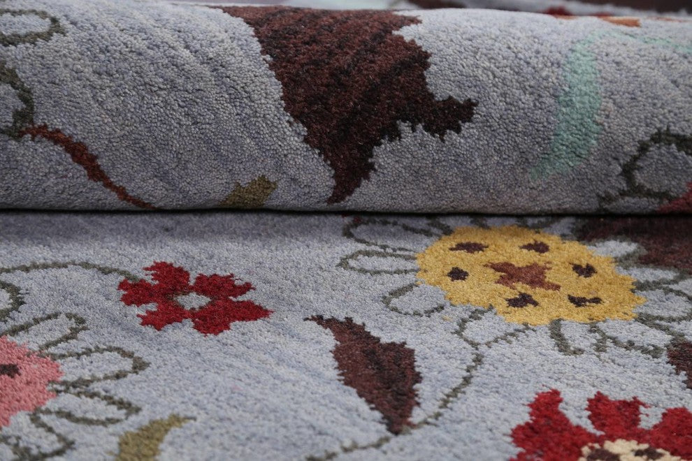 Hand-tufted Transitional Floral Indian Oriental 100% Wool Area Rug, 4x6'