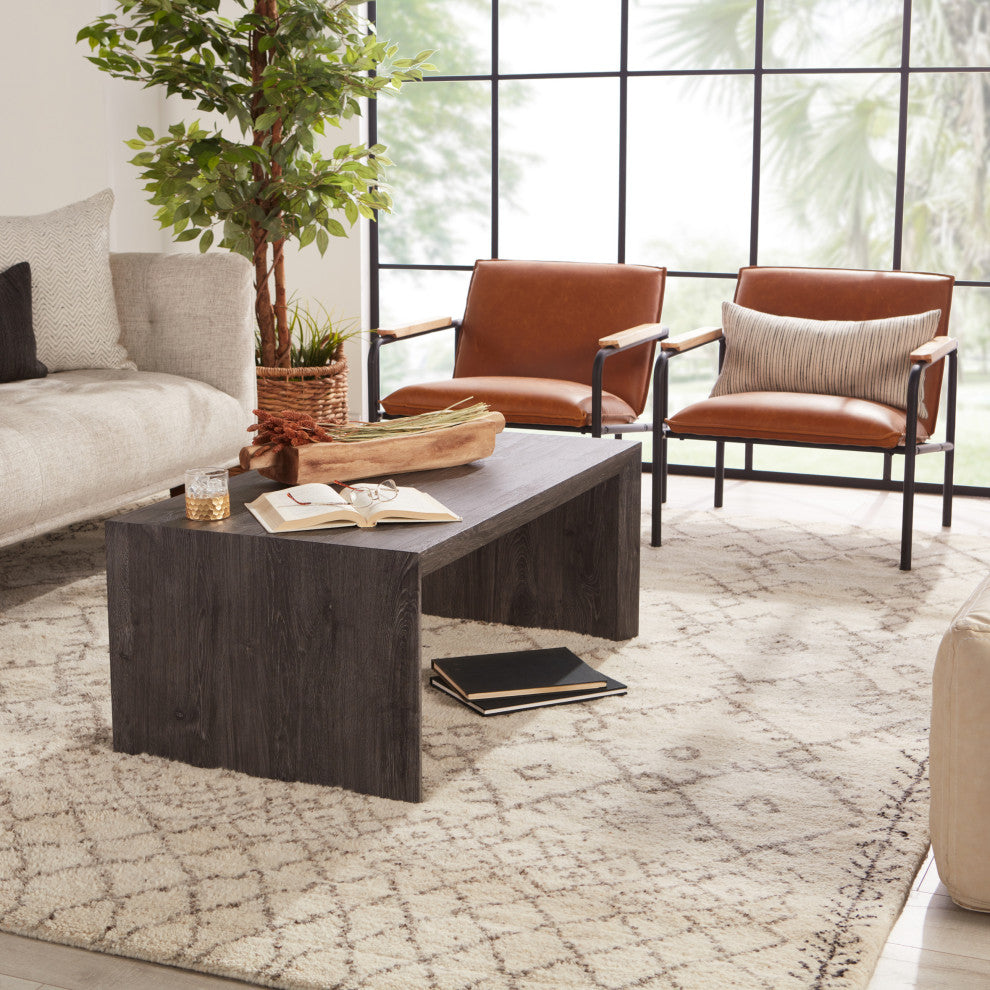 Jaipur Living Zola Hand-Knotted Geometric Ivory/Brown Area Rug, 8'x10'