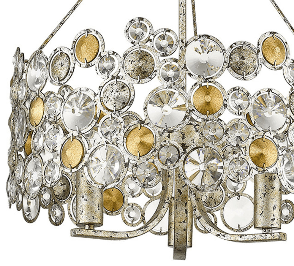 Vitozzi 3-Light Antique Silver Leaf Chandelier