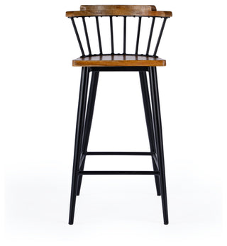 Merrick Wood and Iron Spindle Bar Stool