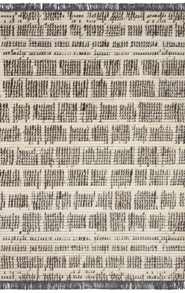 Chris Loves Julia x Loloi Alice Cream/Charcoal 5'-2" x 7'-6" Area Rug