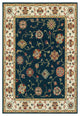 Karaman Floral Traditional Navy/ Ivory Area Rug, 1'10"x3'