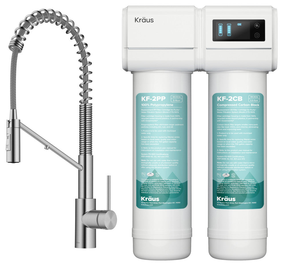 KRAUS Oletto Pull-Down Filter Kitchen Faucet SFS w/ Purita Filtration System