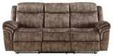 ACME Zubaida Sofa With USB Dock and Console, 2-Tone Chocolate Velvet