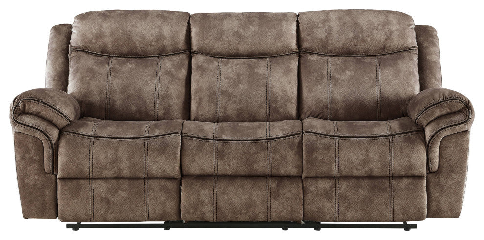 ACME Zubaida Sofa With USB Dock and Console, 2-Tone Chocolate Velvet