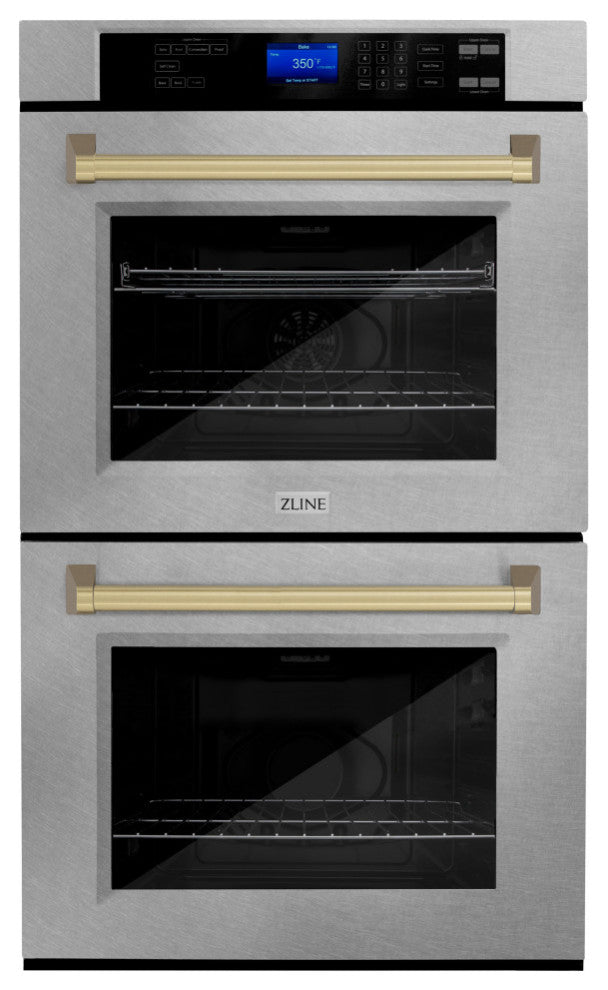 ZLINE DuraSnow Double Wall Oven With Champagne Bronze, AWDSZ-30-CB
