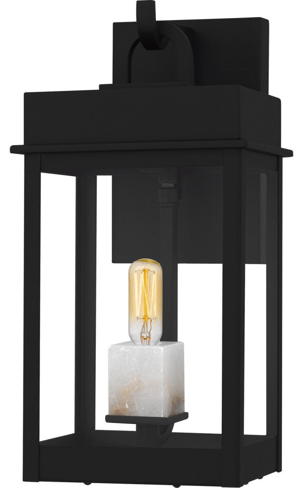 Carmen One Light Outdoor Wall Lantern in Matte Black