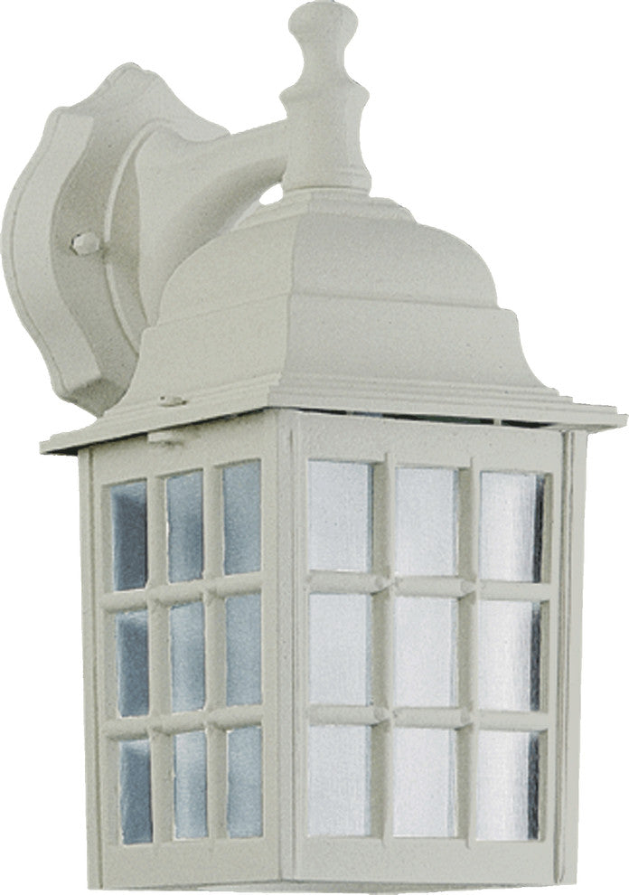 1-Light Cast Lantern Wall Mount, White