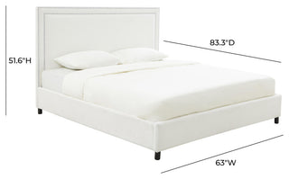 TOV Furniture Reed White Velvet Bed in Queen