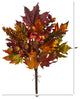 20" Maple Leaf and Berries Artificial Flower Bouquet, Set of 3