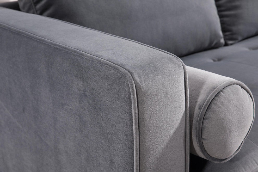 TOV Furniture Como Grey Velvet Sectional RAF