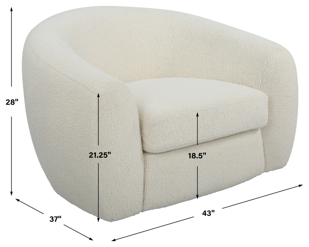 Uttermost Capra Art Deco White swivel Chair