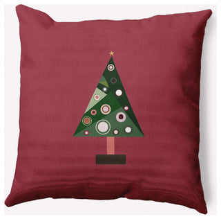 Crazy Christmas Decorative Throw Pillow, Brick Red, 18"x18"