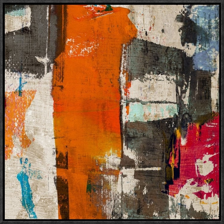"Colors Royale II" Framed Canvas Giclee by Anne Munson, 19x19"