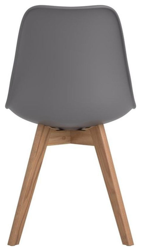 Pemberly Row Faux Leather Upholstered Side Chairs in Gray Finish