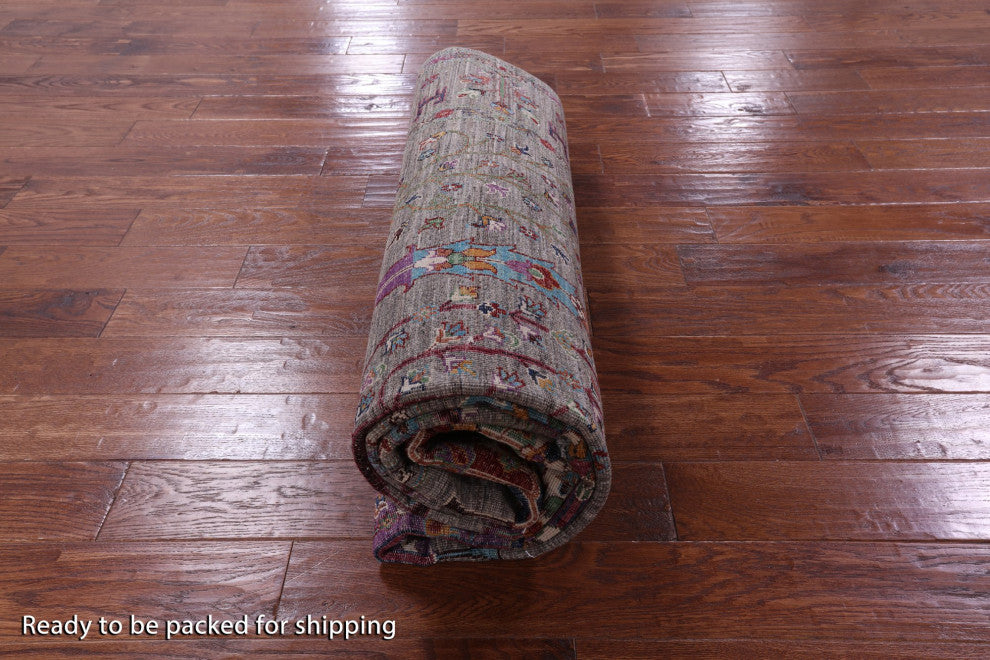6' 6" X 9' 7" Hand Knotted Tribal Persian Gabbeh Wool Rug Q10443