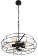 Black 5 Light Retro Barn Industrial Painted Chain Chandelier Pendant Lamp Light