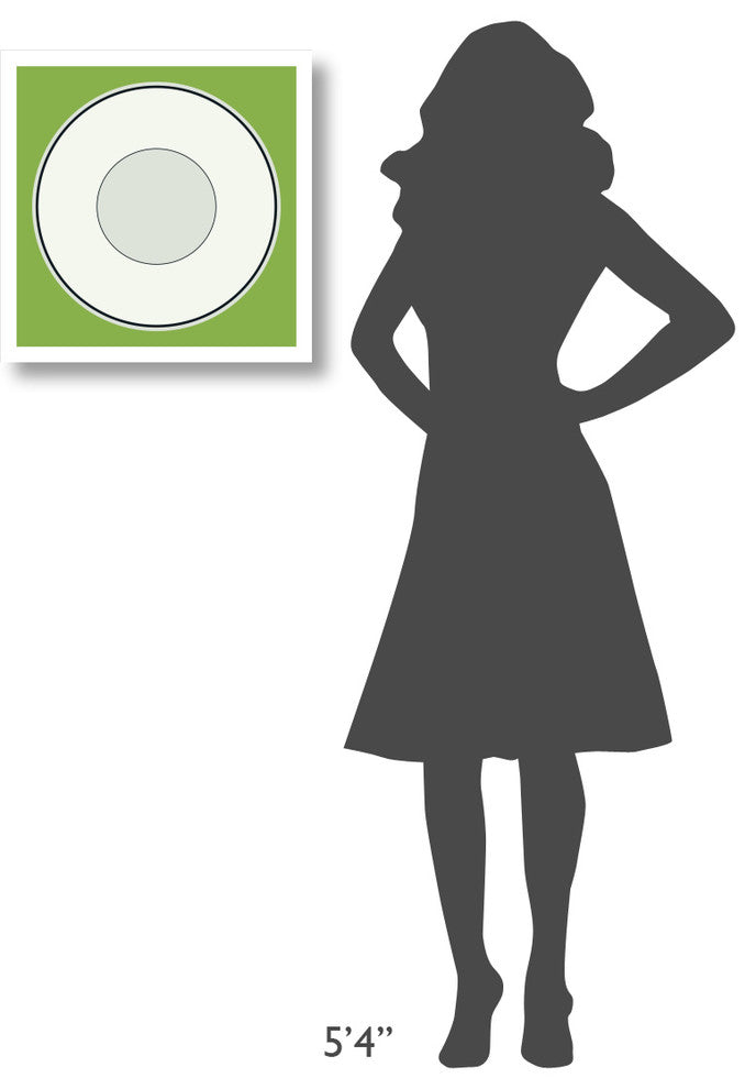 "Mealtime: White on Green - Plate" Digital Paper Print by BG.Studio, 20"x20"