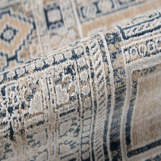 Haleena Inca Navy/Gold Polyester Blend Area Rug, 2'x3'