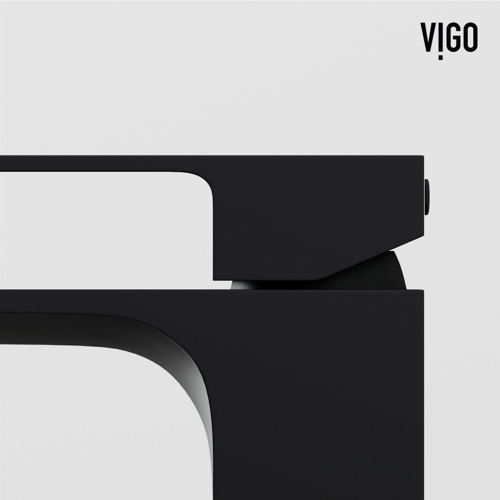 VIGO Dunn 11" H Single Handle Single Hole Bathroom Vessel Faucet, Matte Black