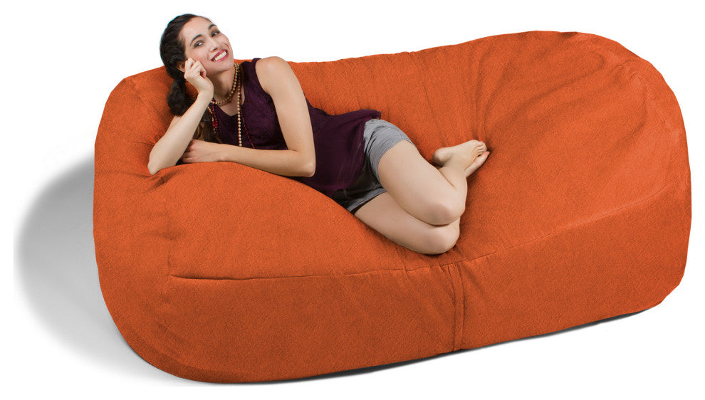 7' Giant Bean Bag Sofa, Mandarin