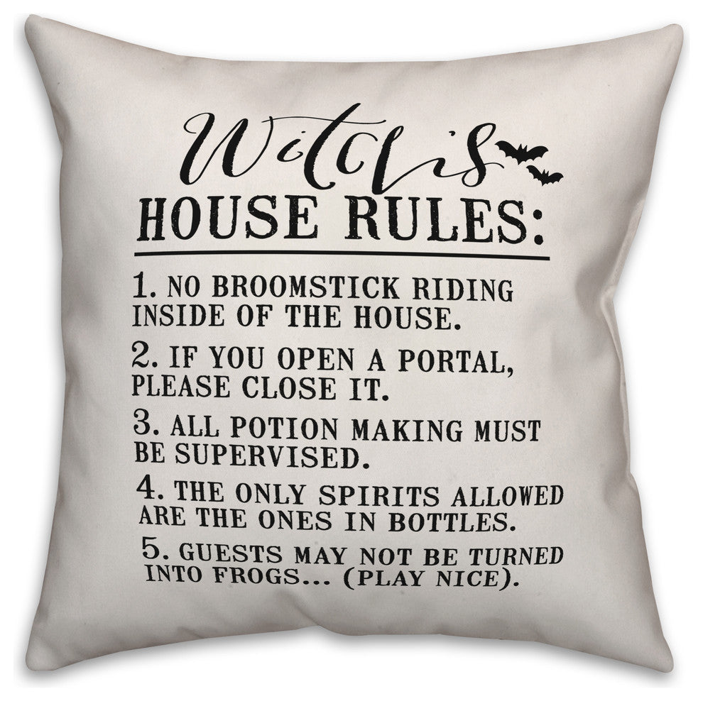 Witch House Rules 16"x16" Indoor/Outdoor Pillow