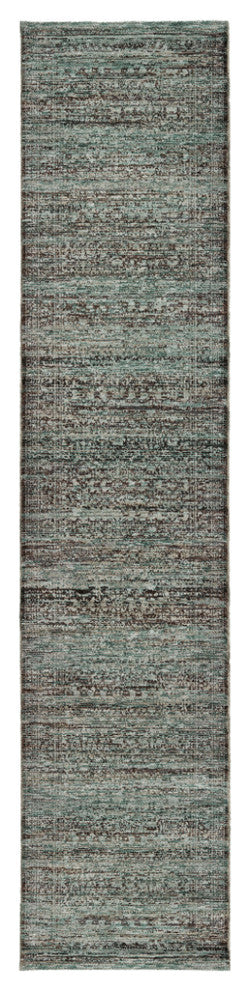 12' Runner Blue and Purple Oriental Power Loom Runner Rug
