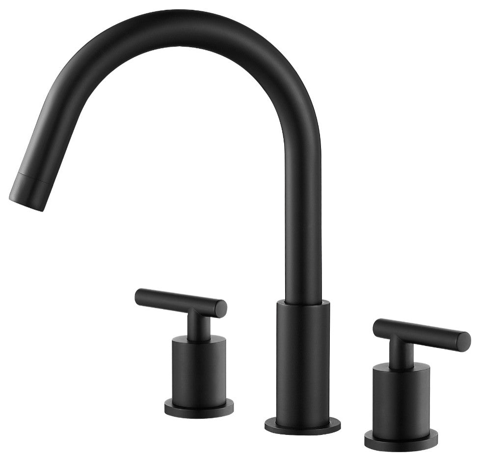 Lodosa Widespread Bathroom Basin Sink Faucet, Matte Black