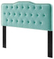 Tufted Headboard, Twin Size, Velvet, Blue, Modern Contemporary, Bedroom Master