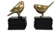 Gold Bird on Book Bookend Pair, Black