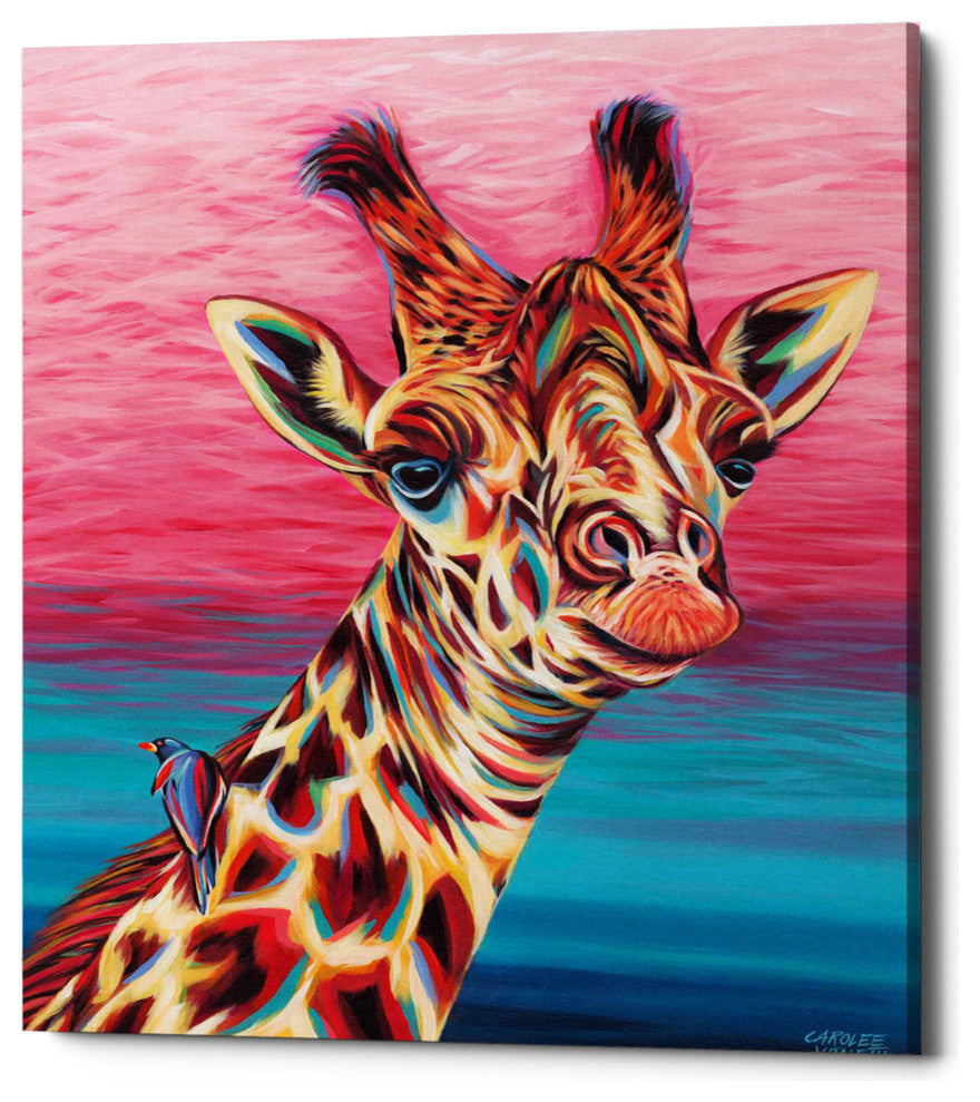 Sky High Giraffe I' by Carolee Vitaletti Giclee Canvas Wall Art, 26"x30"