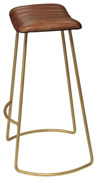 Luke Leather Bar Stool, Brown