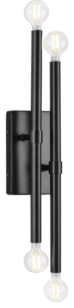 Arya Collection Four-Light Matte Black Luxe Wall Bracket