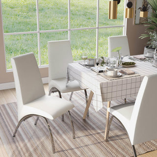 Furniture of America Duell White Faux Leather Dining Chair (Set of 2)