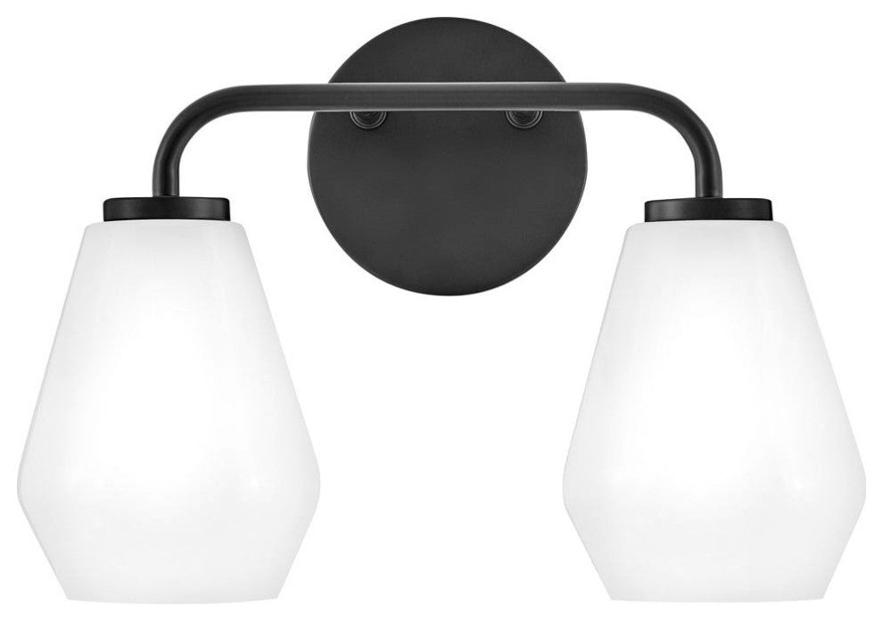 Lark Gio 14.75" Two-Light Bath Vanity Fixture, Black